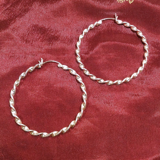 Coppia ORECCHINI cerchio argento - donna spirale - Campanelle argento
