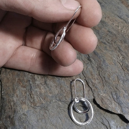 Orecchini a cerchio pendenti in argento 925 - TRACY