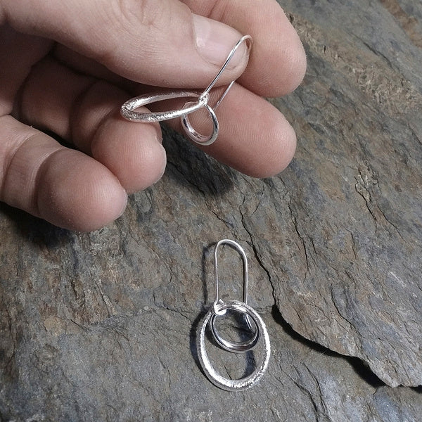 Orecchini a cerchio pendenti in argento 925 - TRACY