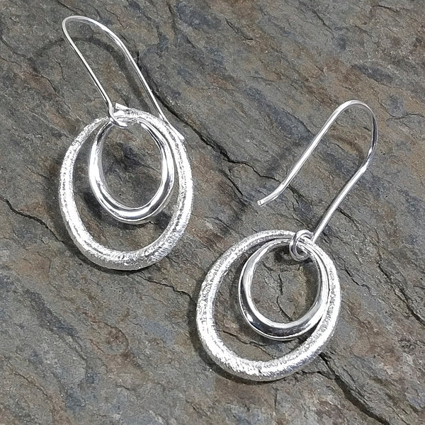 Orecchini a cerchio pendenti in argento 925 - TRACY