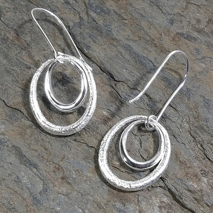 Orecchini a cerchio pendenti in argento 925 - TRACY