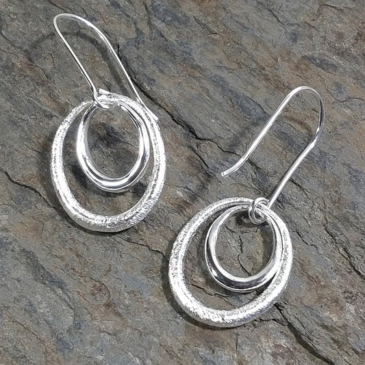 Orecchini a cerchio pendenti in argento 925 - TRACY
