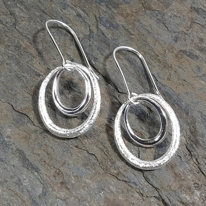 Orecchini a cerchio pendenti in argento 925 - TRACY