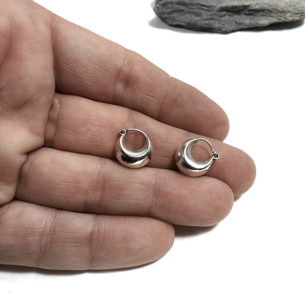 Orecchini A Cerchio In Argento Sterling S925 - Diametro 12 Mm, Unisex, Design Minimalista - Foto 8