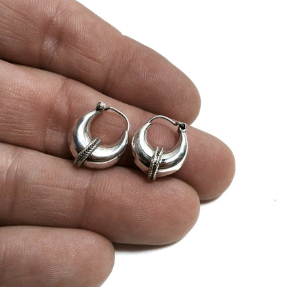Orecchini cerchio argento - uomo e donna - filigrana | HOOPS