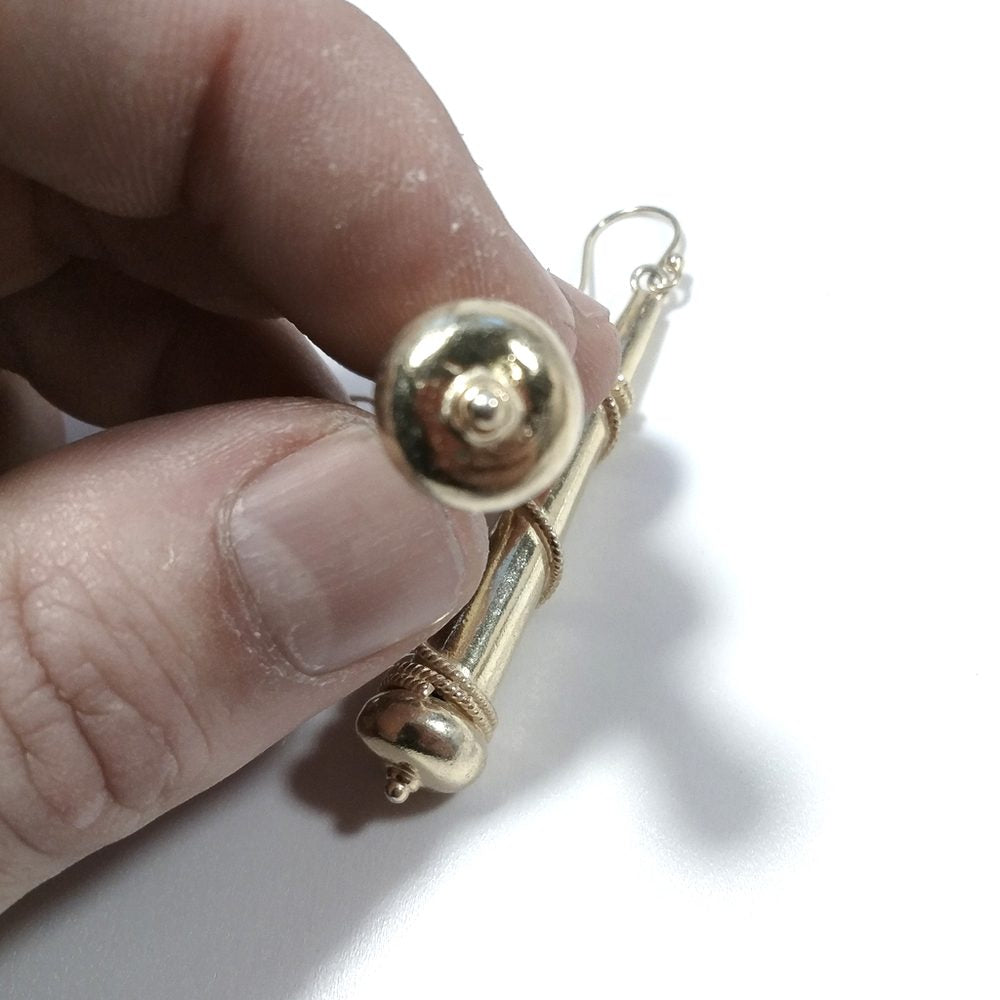 ORECCHINI ETNICI Argento 925 dorato ORECCHINI artigianali | ETNICO – immagine4
