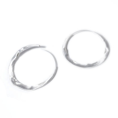 ORECCHINI artigianali a cerchio argento 925 satinato - MONI