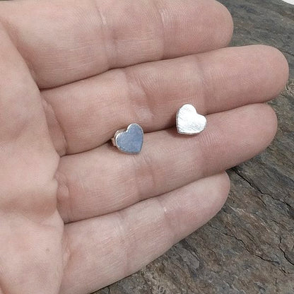 ORECCHINI - DIL da lobo in ARGENTO a forma di CUORE artigianali | Tappabuchi in argento