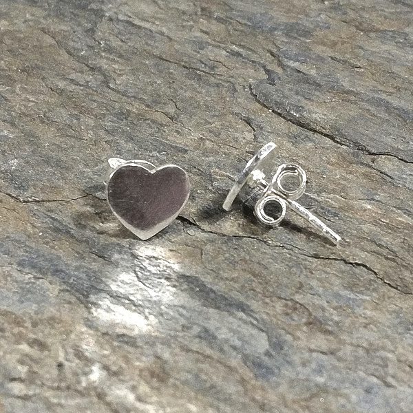 ORECCHINI - DIL da lobo in ARGENTO a forma di CUORE artigianali | Tappabuchi in argento
