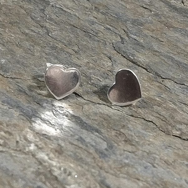 ORECCHINI - DIL da lobo in ARGENTO a forma di CUORE artigianali | Tappabuchi in argento