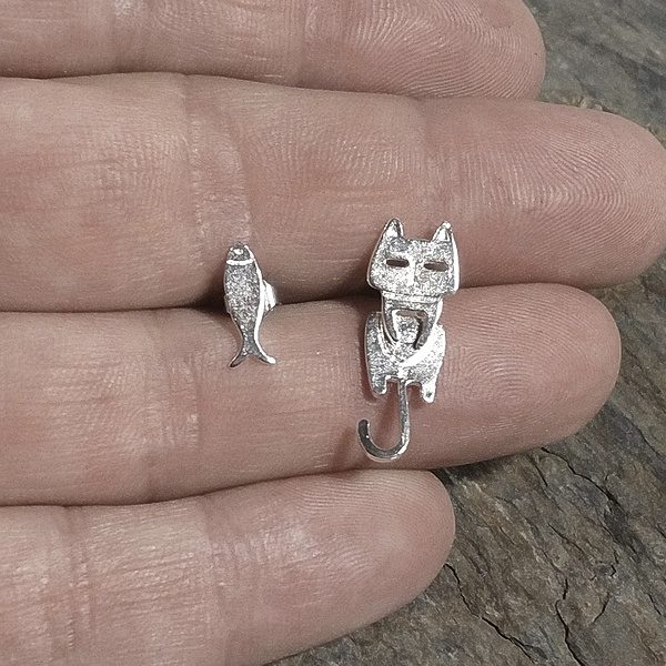 ORECCHINI - FRITZ THE CAT da lobo in ARGENTO artigianali | Campanelle in argento