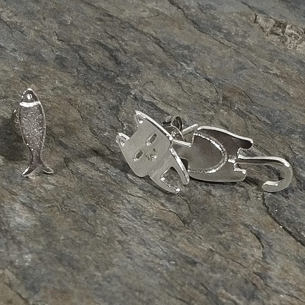 ORECCHINI - FRITZ THE CAT da lobo in ARGENTO artigianali | Campanelle in argento