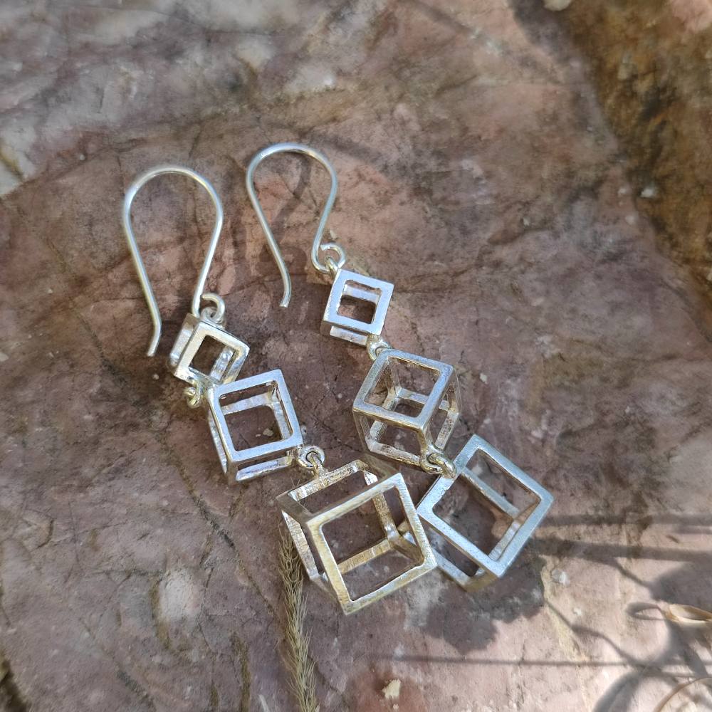 ORECCHINI etnici BADRIPRASAD in argento 925 | ORECCHINI argento