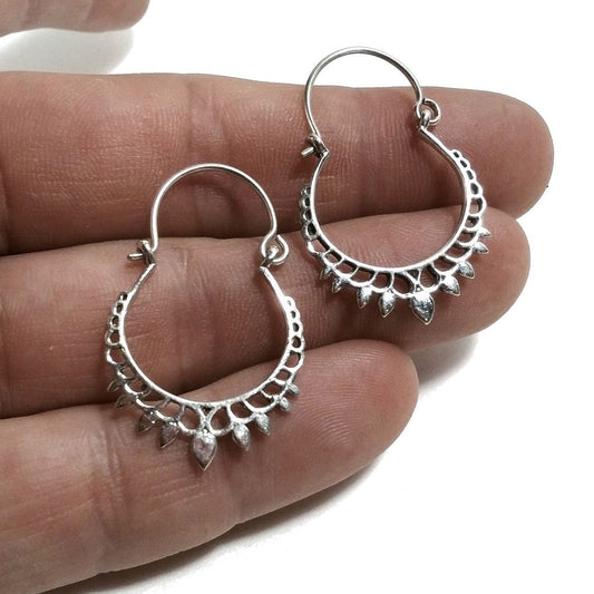 ORECCHINI ETNICI Argento 925 ORECCHINI artigianali | Cerchio – immagine2