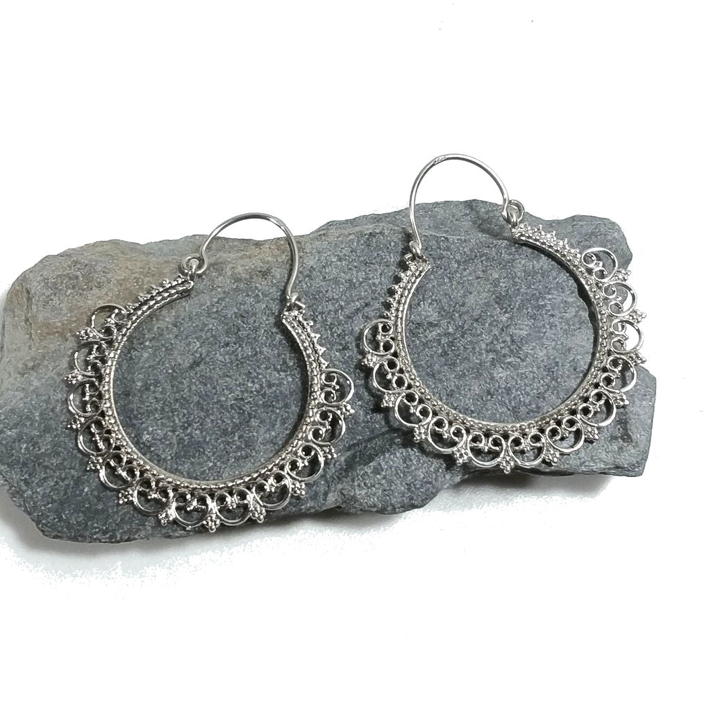 ORECCHINI ETNICI Argento 925 Orecchini artigianali | Cerchio