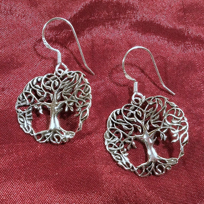 ORECCHINI etnici in argento 925 albero della vita - CHANDUR