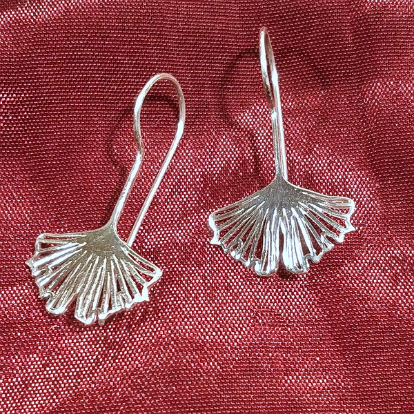 ORECCHINI GINGKO in argento 925 artigianali | ORECCHINI in argento