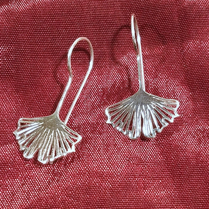ORECCHINI GINGKO in argento 925 artigianali | ORECCHINI in argento