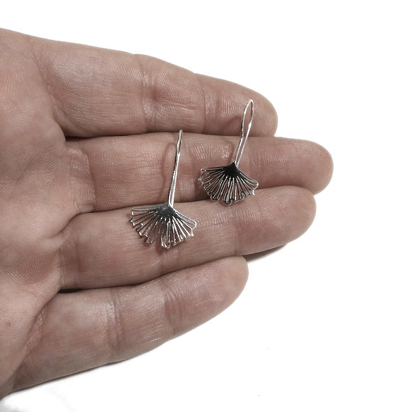 ORECCHINI GINGKO in argento 925 artigianali | ORECCHINI in argento