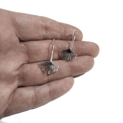 ORECCHINI GINGKO in argento 925 artigianali | ORECCHINI in argento