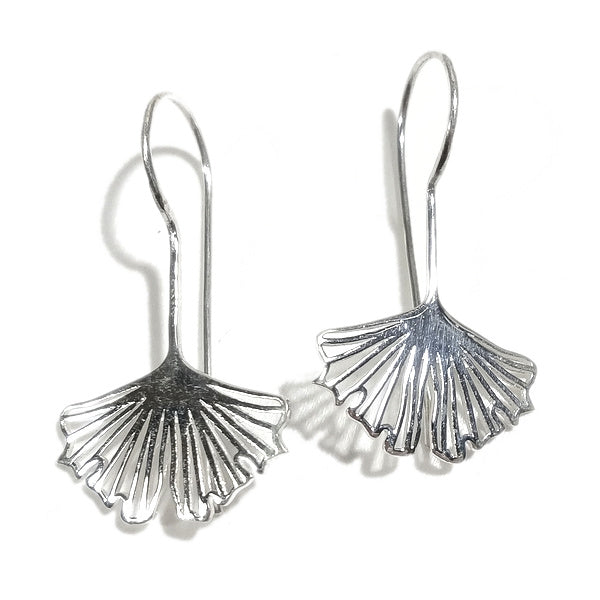 ORECCHINI GINGKO in argento 925 artigianali | ORECCHINI in argento