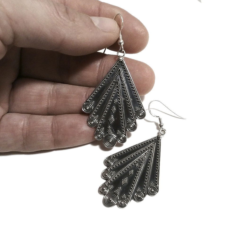 ORECCHINI etnici UTTAL argento - Orecchini puntinati