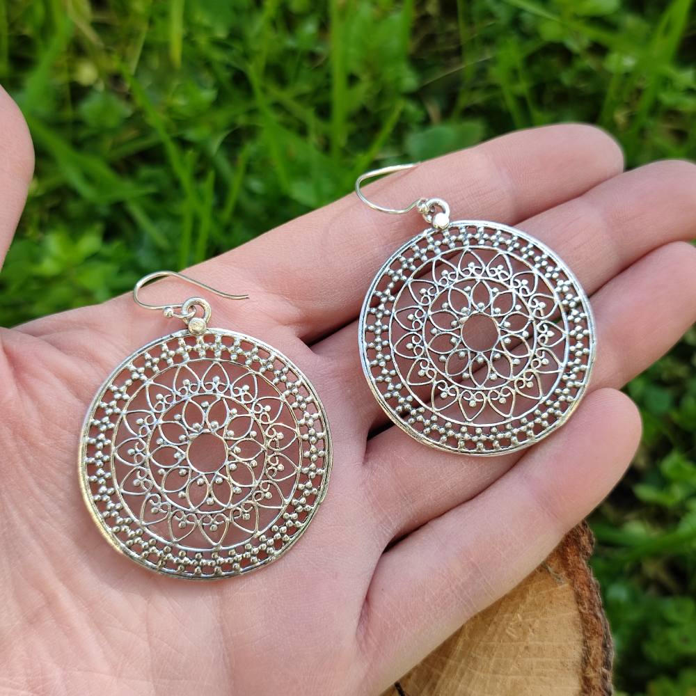 ORECCHINI etnici BALAADITYA in argento 925 | ORECCHINI argento