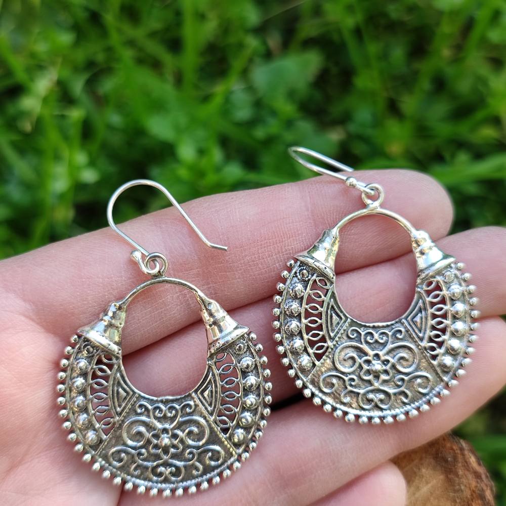 ORECCHINI etnici BALAMANI in argento 925 | ORECCHINI argento