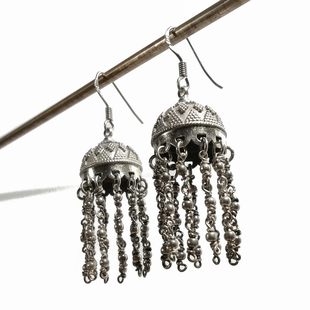 ORECCHINI chandelier etnico in argento 925 | Tradizionali indiani | Gioielli in argento
