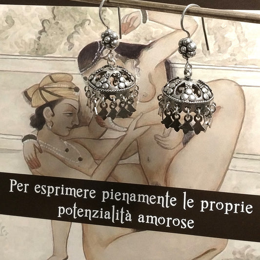 ORECCHINI chandelier etnico in argento 925 | Tradizionali indiani | Gioielli in argento