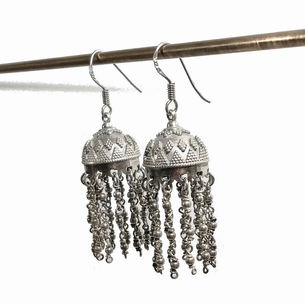 ORECCHINI chandelier etnico in argento 925 | Tradizionali indiani | Gioielli in argento
