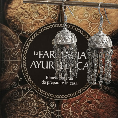 ORECCHINI chandelier etnico in argento 925 | Tradizionali indiani | Gioielli in argento