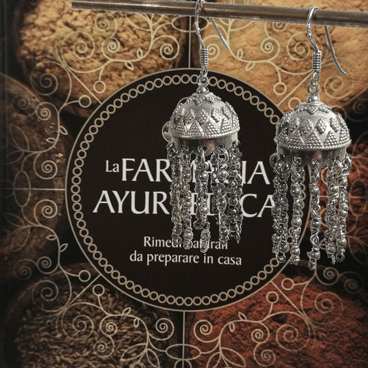 ORECCHINI chandelier etnico in argento 925 | Tradizionali indiani | Gioielli in argento