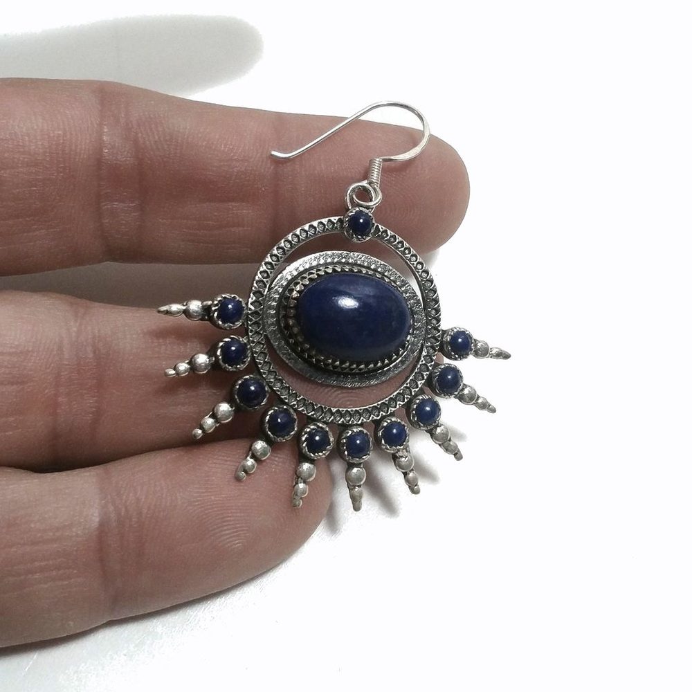 ORECCHINI Argento 925 ORECCHINI artigianali Lapislazzuli | orecchini etnici