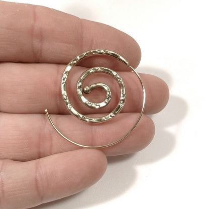 ORECCHINI ETNICI Ottone lucido ORECCHINI | Spirale