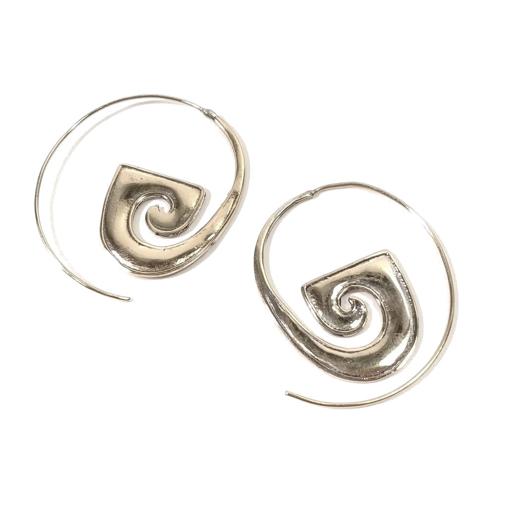 ORECCHINI ETNICI Ottone lucido ORECCHINI | SPIRALE | BOHO style
