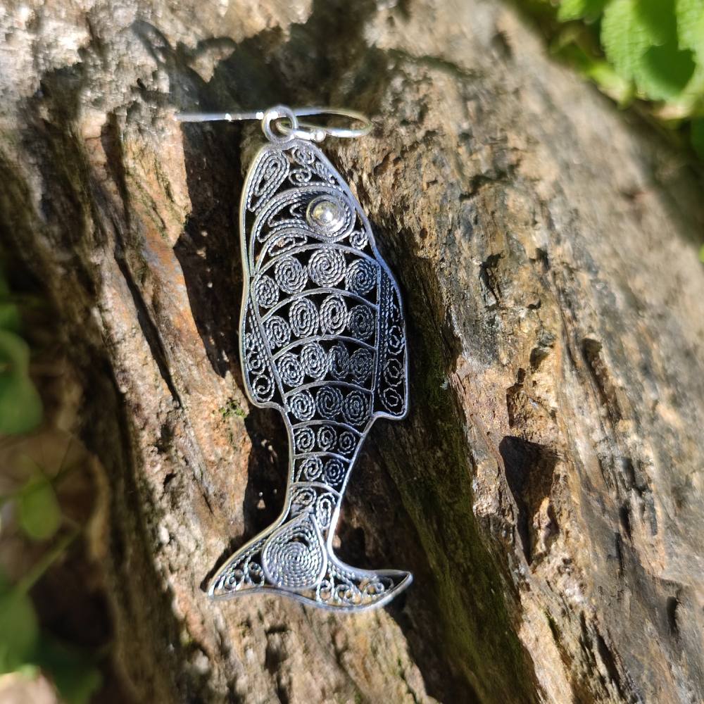 ORECCHINI a PESCI INDUS argento - Orecchino etnico | Pesce