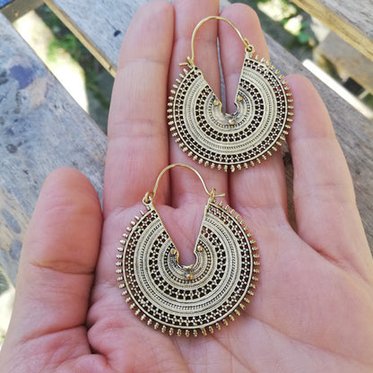 ORECCHINI etnici RHEA in ottone senza pietra | ORECCHINI etnici in ottone | ilmondodiwit.com