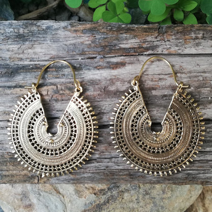 ORECCHINI etnici RHEA in ottone senza pietra | ORECCHINI etnici in ottone | ilmondodiwit.com
