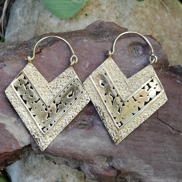 Orecchini etnici in ottone - RINA
