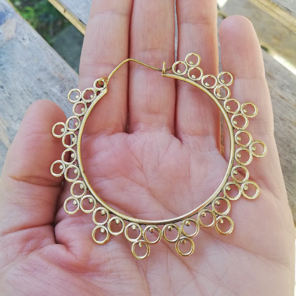 ORECCHINI etnici RUHI in ottone senza pietra | ORECCHINI etnici in ottone | ilmondodiwit.com