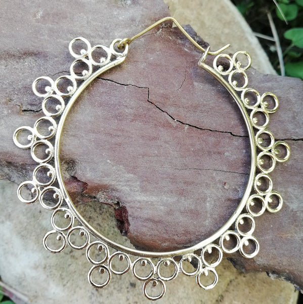 ORECCHINI etnici RUHI in ottone senza pietra | ORECCHINI etnici in ottone | ilmondodiwit.com