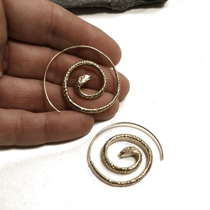 ORECCHINI etnici a spirale in ottone