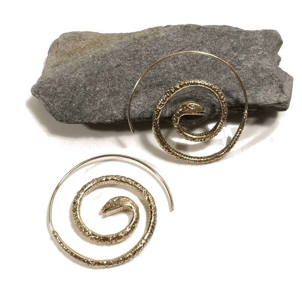 ORECCHINI etnici a spirale in ottone