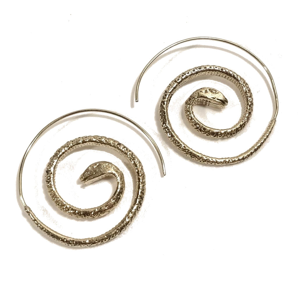 ORECCHINI etnici a spirale in ottone