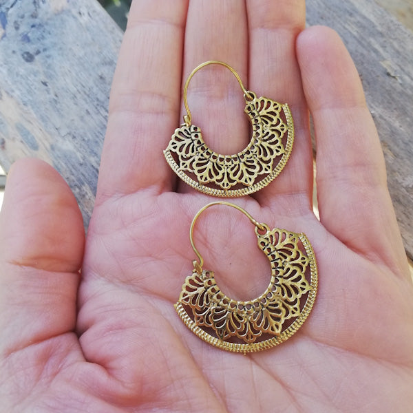 ORECCHINI etnici SUHANISA in ottone senza pietra | ORECCHINI etnici in ottone | ilmondodiwit.com