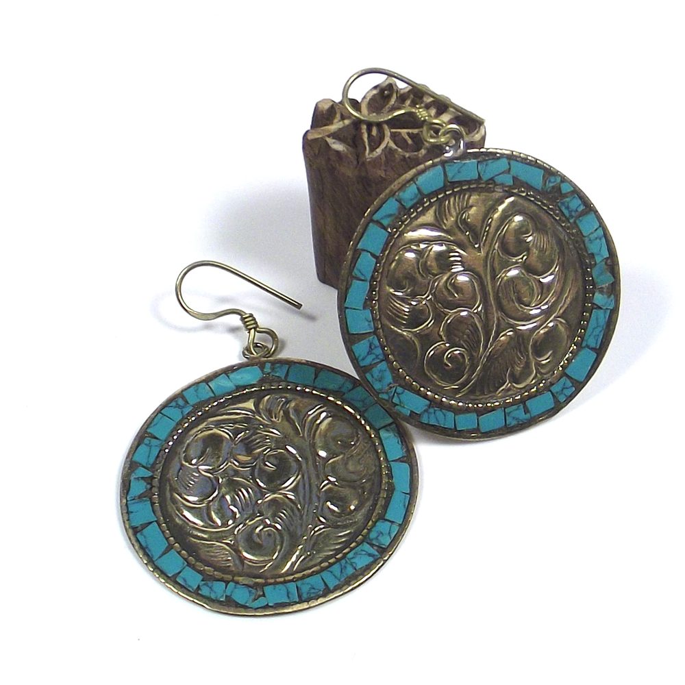 orecchini etnici turchese tibet earring orecchini