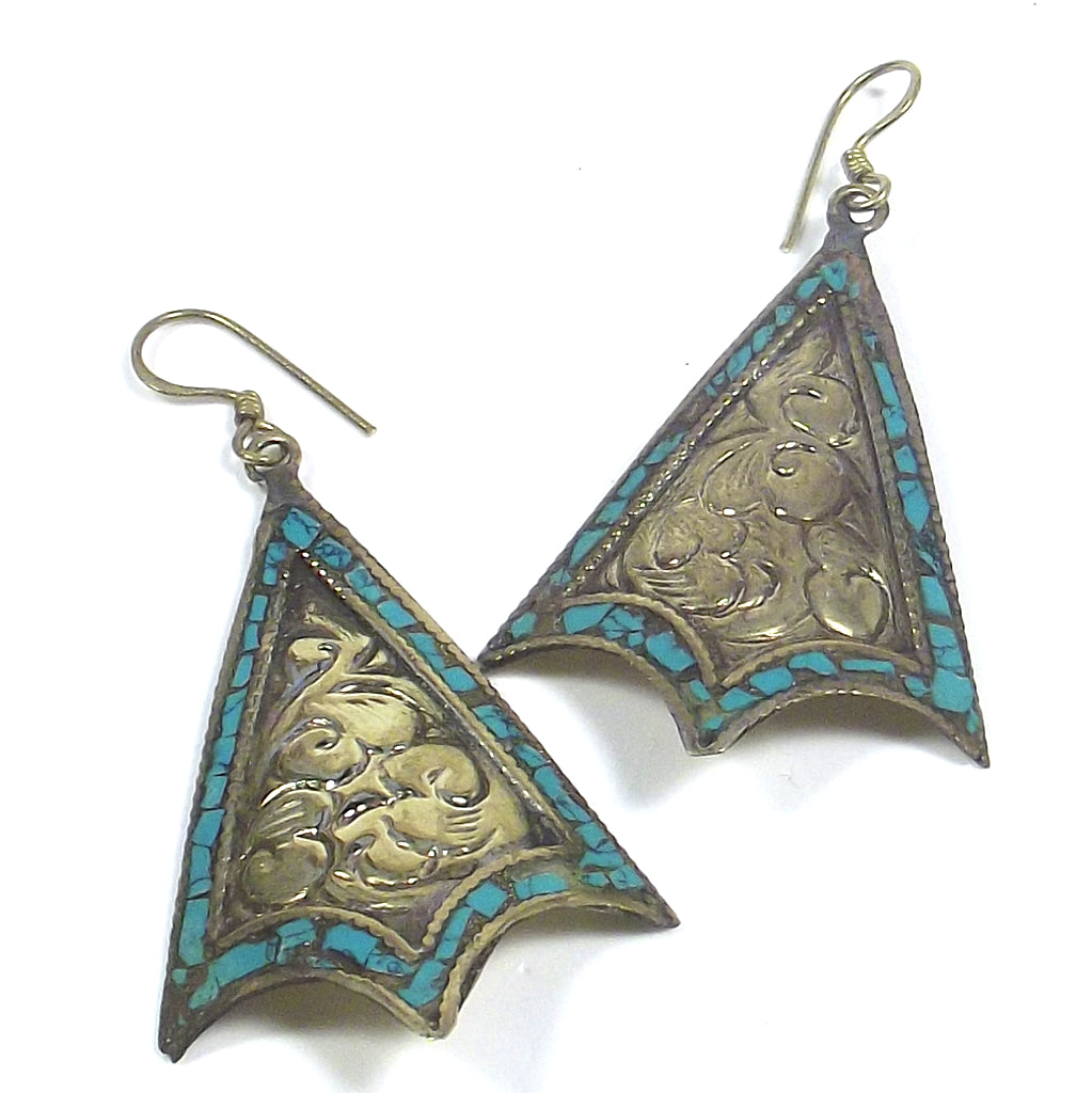 orecchini tibet turchese etnic earring ohrring