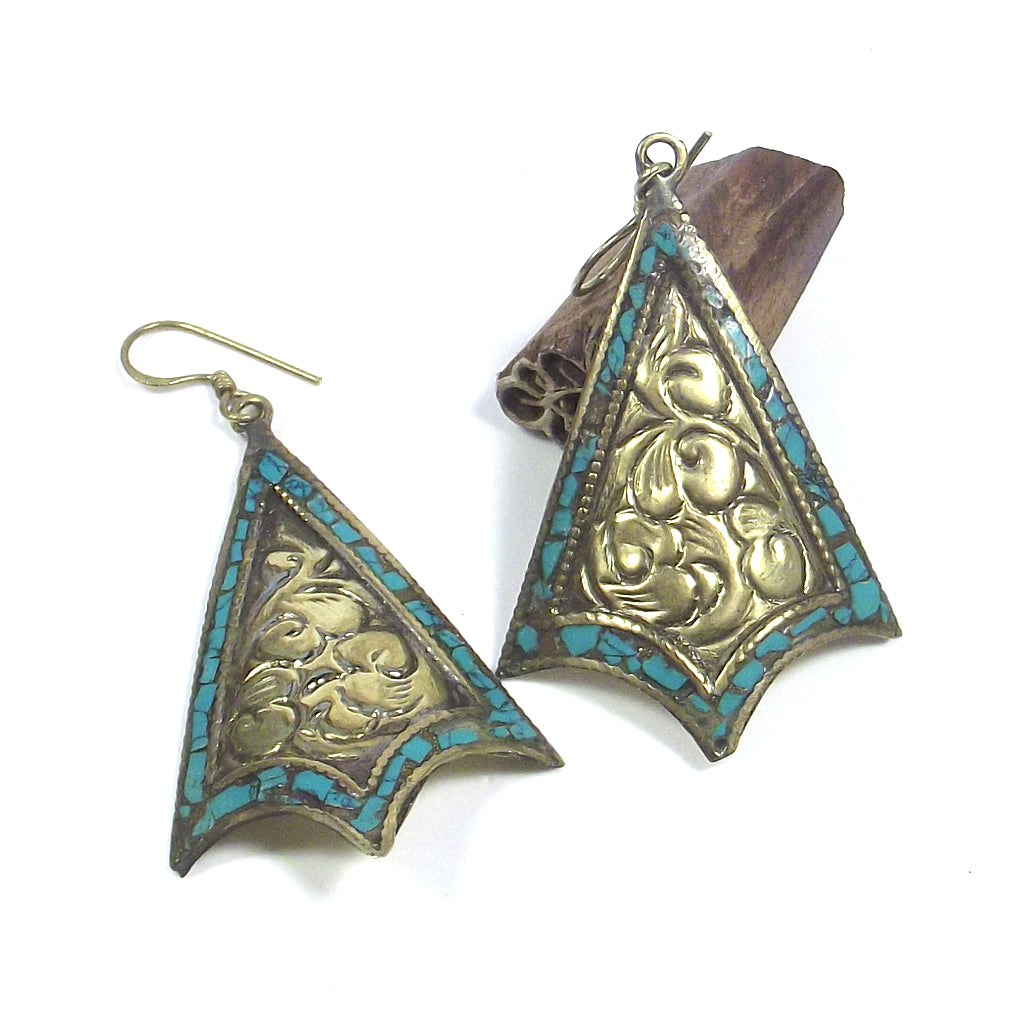 orecchini tibet turchese etnic earring ohrring