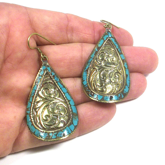 orecchini goccia tibet etnico earring ohrring